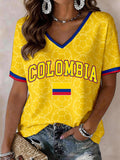 Colombia World Cup 2026 V-Neck Shirt Colombia National Football Team Outfits Gifts For Women - Otakuforge