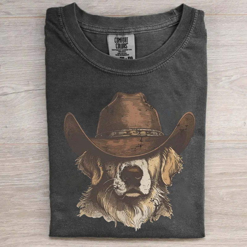 Golden Retriever Cowboy T-Shirt Cowboy Dog Merch Gifts For Sister - Otakuforge