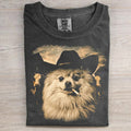 Pomeranian Western Graphic T-Shirt Cowboy Dog Smoking Merch Gifts For Her - Otakuforge