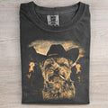 Yorkie Western Graphic T-Shirt Cowboy Dog With Cigarette Merch Gift For Him - Otakuforge