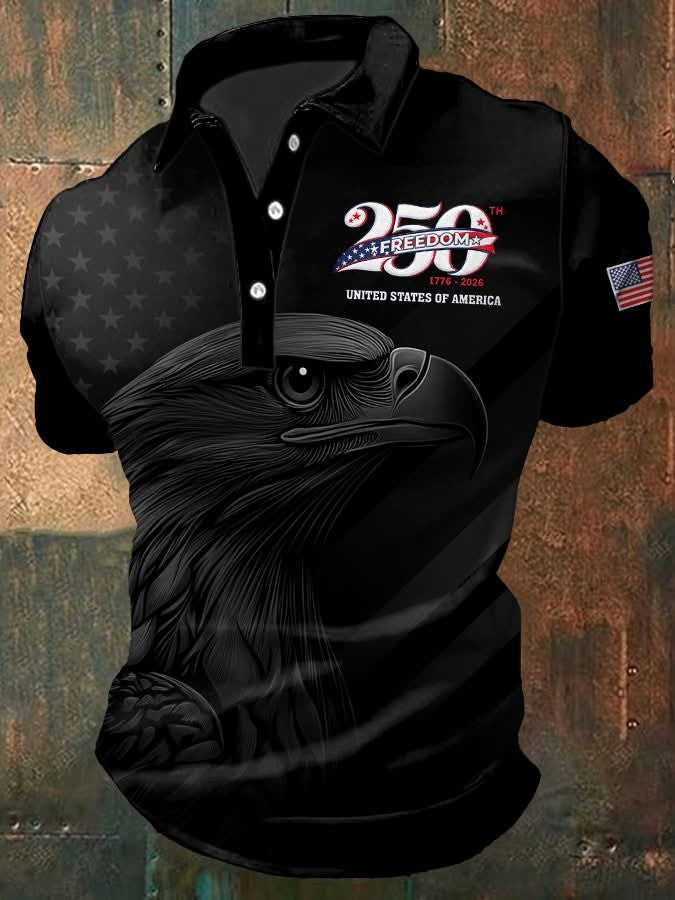 Eagle America 250th United States Polo Shirt Patriotic Merch Gift For Proud Americans - Otakuforge