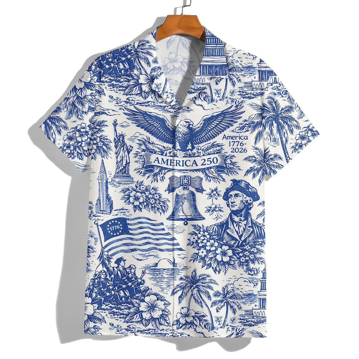 Eagle America's 250th Anniversary Hawaiian Shirt Independence Day Aloha Shirt Gift Ideas - Otakuforge