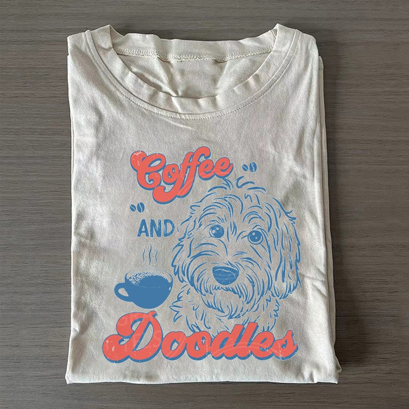 Coffee And Doodles T-shirt Goldendoodle Merch Best Gift For Coffee Addicts - Otakuforge