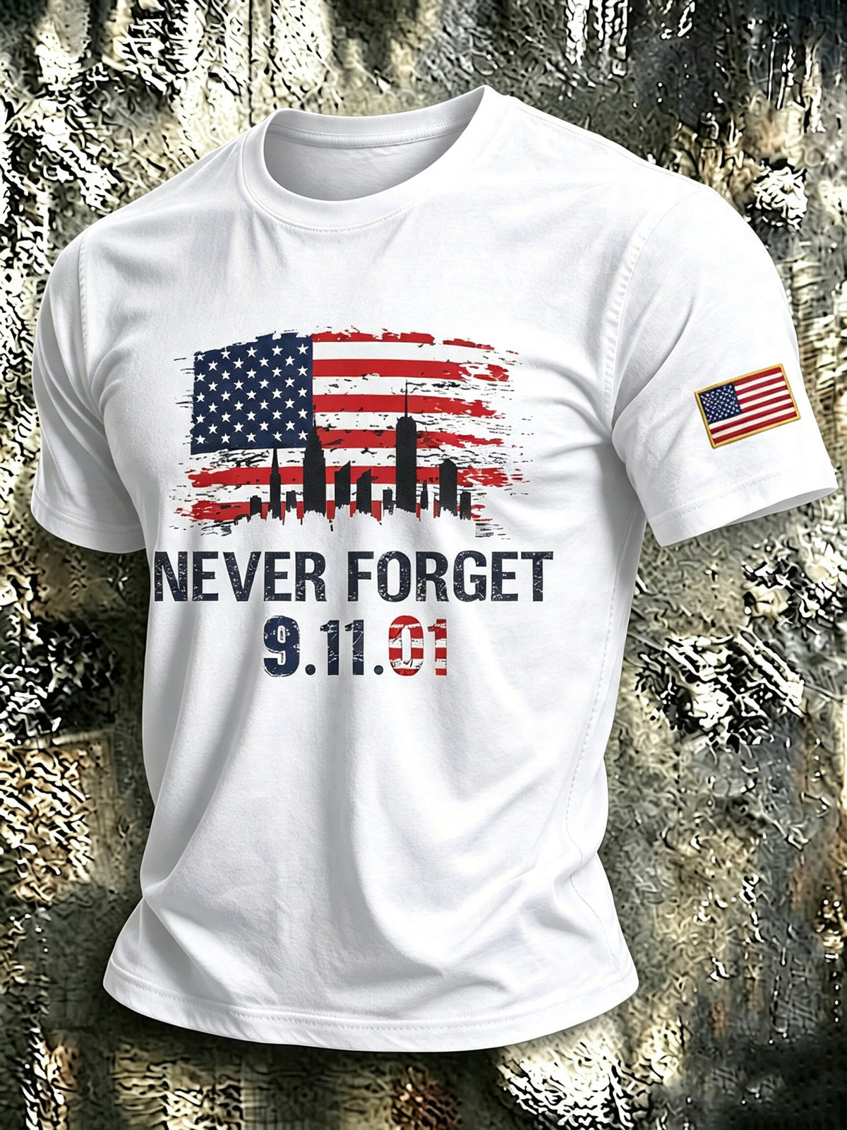 Never Forget 9 11 01 T-Shirt American Twin Towers Merch Patriotic Gifts For Men - Otakuforge
