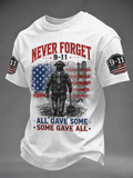 Never Forget 9-11 All Gave Some Some Gave All T-Shirt Twin Towers American Firefighter Merch - Otakuforge