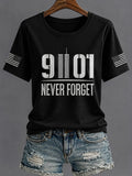 9 11 01 Never Forget T-Shirt Twin Towers American Merch Gift For 9-11 Wife - Otakuforge