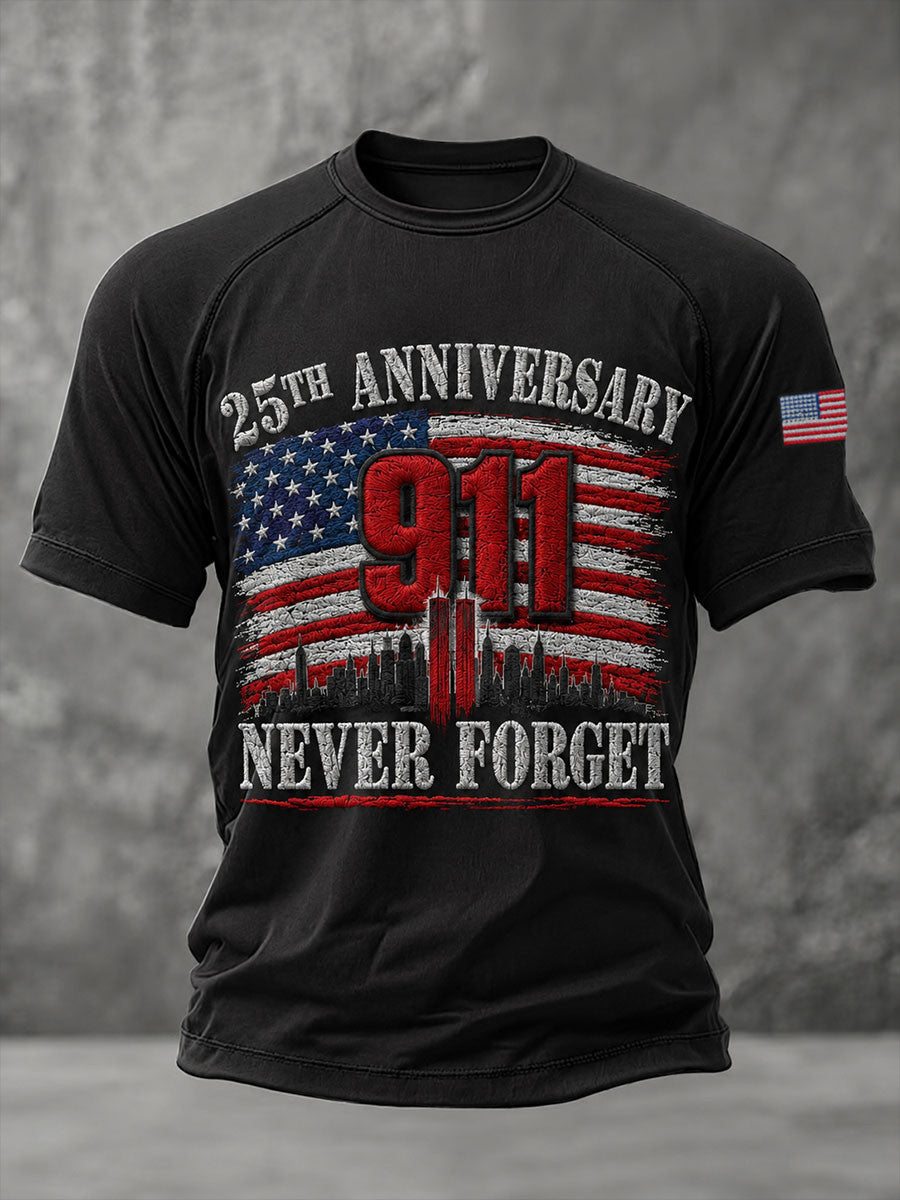 25th Anniversary 911 Never Forget T-Shirt American Twin Towers Merch Gift For 9-11 Families - Otakuforge