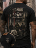 Honor The Brave Never Forgotten T-Shirt 2026 25 Years Firefighters Rose American Merch - Otakuforge