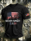 Never Forget 9 11 01 T-Shirt American Twin Towers Merch Gifts For Patriotic Dad - Otakuforge