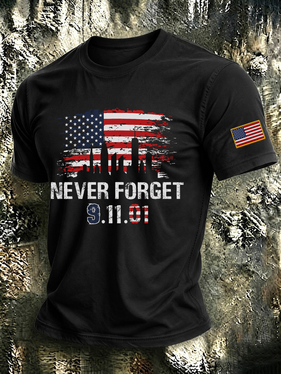 Never Forget 9 11 01 T-Shirt American Twin Towers Merch Gifts For Patriotic Dad - Otakuforge
