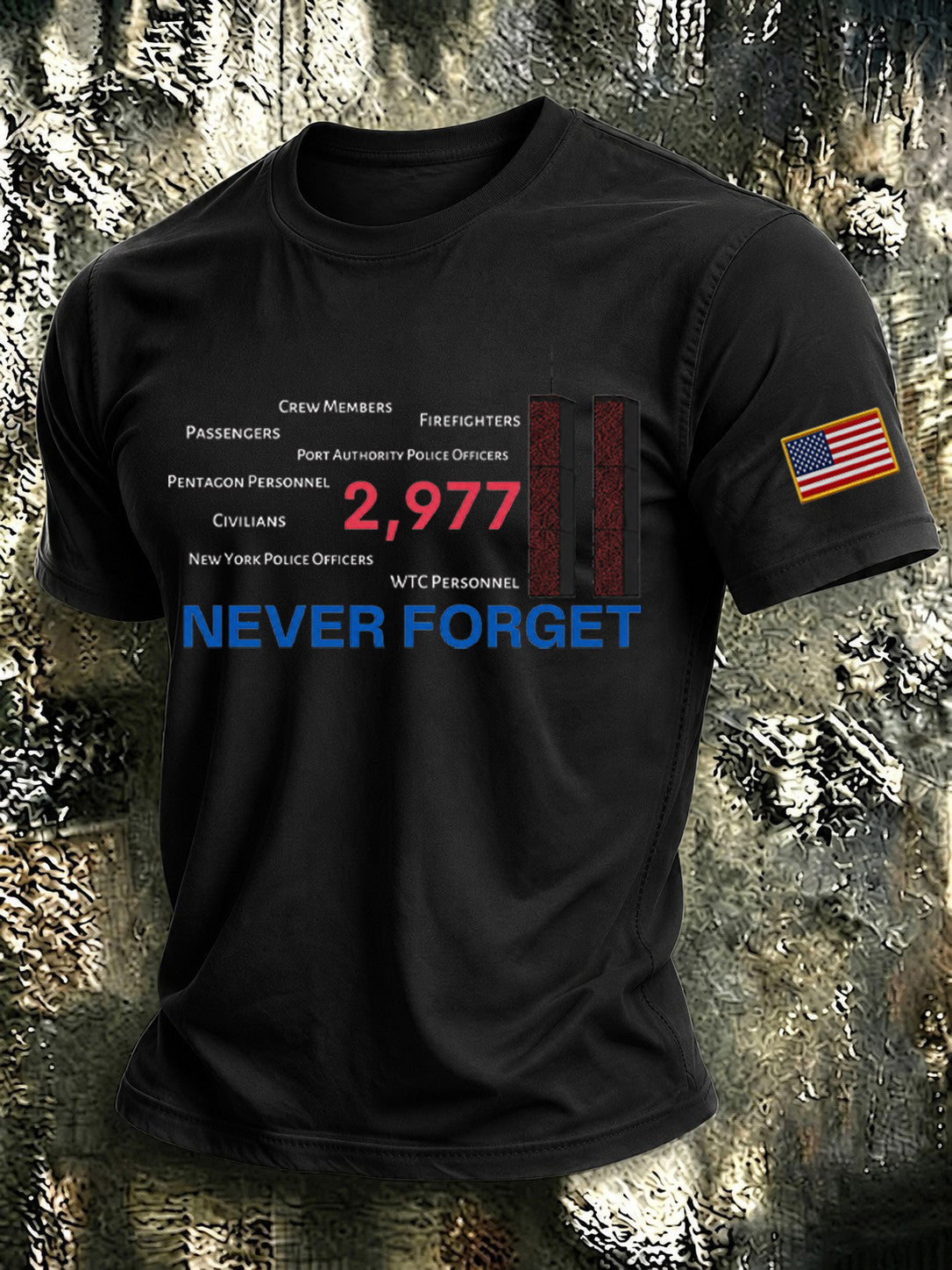 Never Forget T-Shirt Twin Towers American Merch Birthday Gift Ideas For Husband - Otakuforge