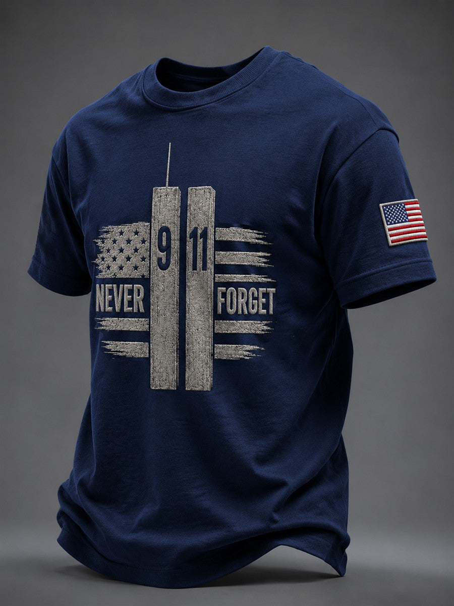 Never Forget 9 11 T-Shirt Twin Towers American Merch Patriotic Gifts For Men - Otakuforge
