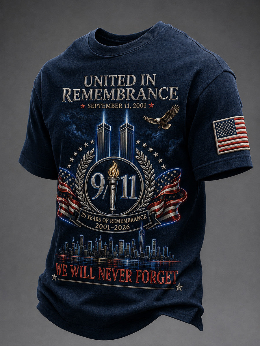 United In Remembrance September 11 2001 T-Shirt 25 Years Of 2001-2026 Merch Gift - Otakuforge