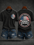 Courage Sacrifice Unity Honor Remember Never Forget V-Neck Shirt 911 Twin Towers American Merch - Otakuforge