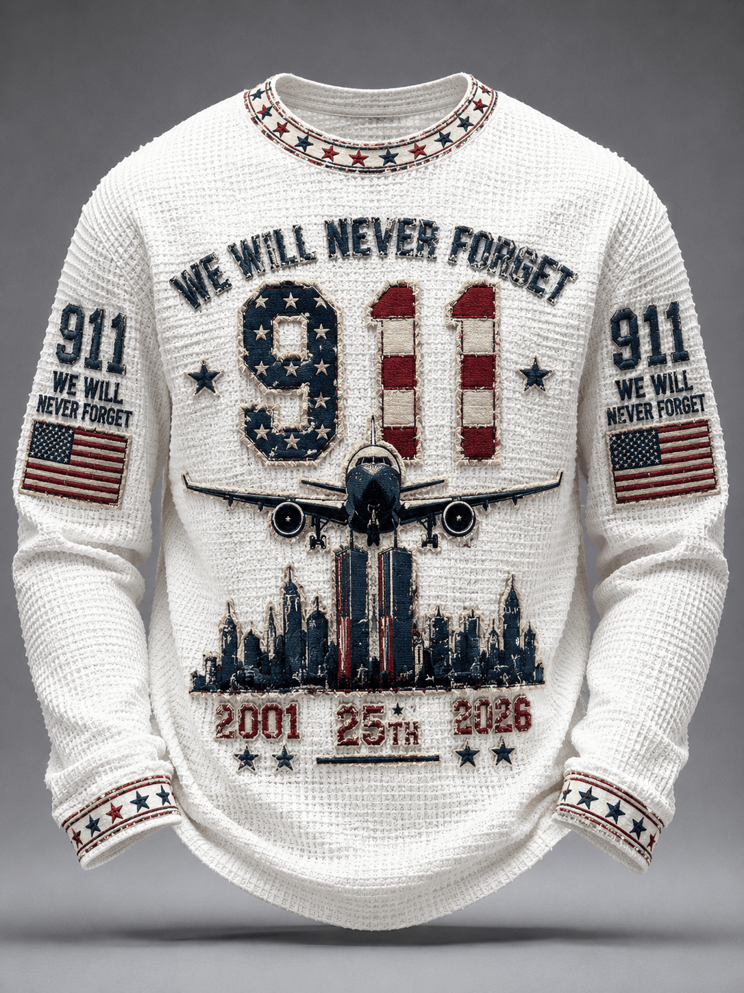 We Will Never Forget 911 Long Sleeve Shirt Twin Towers Airplane 2001 25th 2026 Merch - Otakuforge