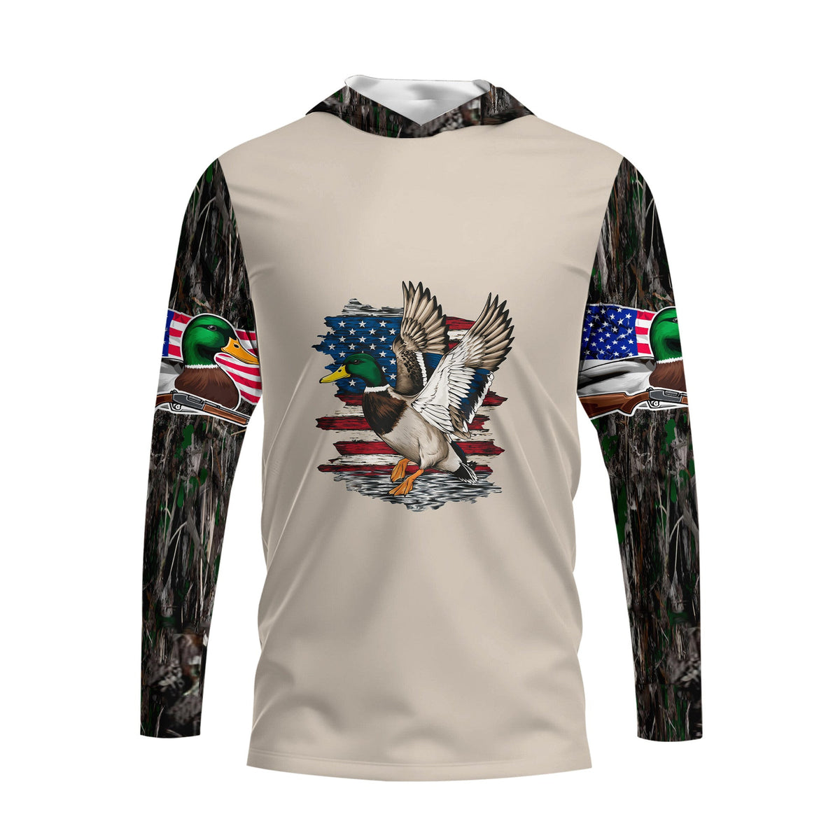 American Flag Mallard Duck Hunting Camo Hoodie Hunting Season Hoodie Hunters Gift Ideas - Otakuforge