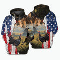 Wild Turkey Hunting Patriotic American Hoodie Hunting Season Hoodie Gift Ideas - Otakuforge