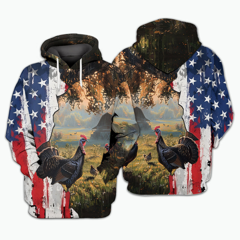 Wild Turkey Hunting Patriotic American Hoodie Hunting Season Hoodie Gift Ideas - Otakuforge