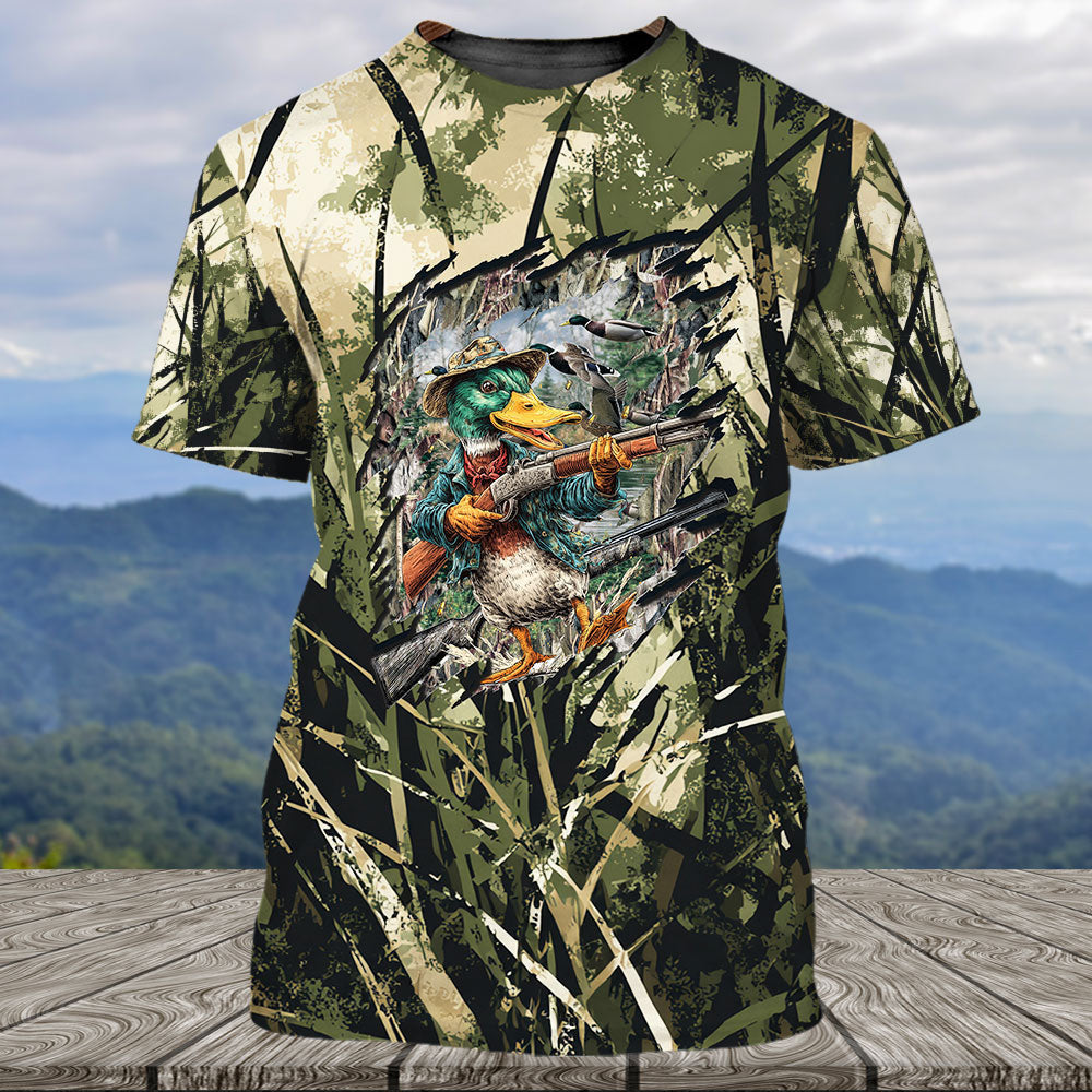 American Flag Mallard Duck Hunting Camo T-Shirt Duck Hunting Shirt Gifts For Hunters - Otakuforge