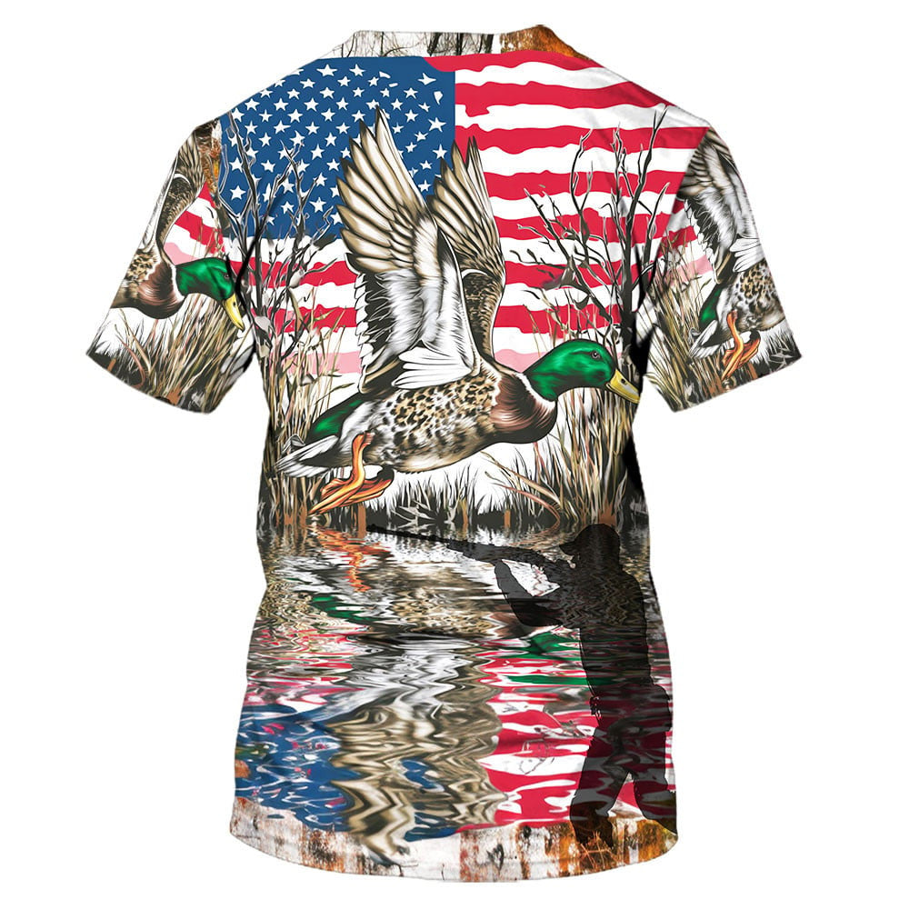 American Flag Mallard Duck Hunting T-Shirt Hunting Season Shirt Gift Ideas For Hunters - Otakuforge