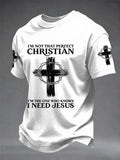 I Need Jesus Faith Cross T-Shirt Faith Based Apparel Unique Christian Gifts For Him - Otakuforge