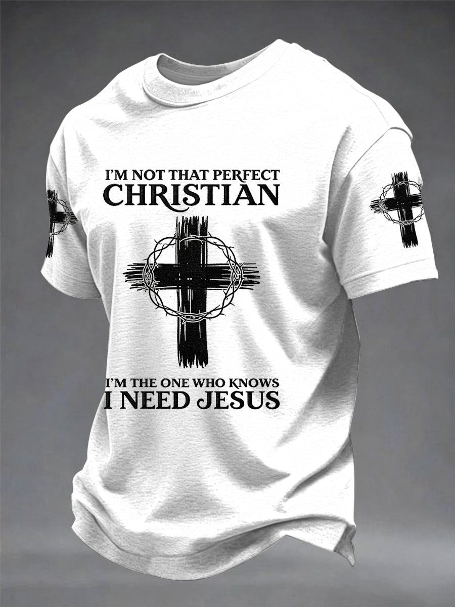 I Need Jesus Faith Cross T-Shirt Faith Based Apparel Unique Christian Gifts For Him - Otakuforge