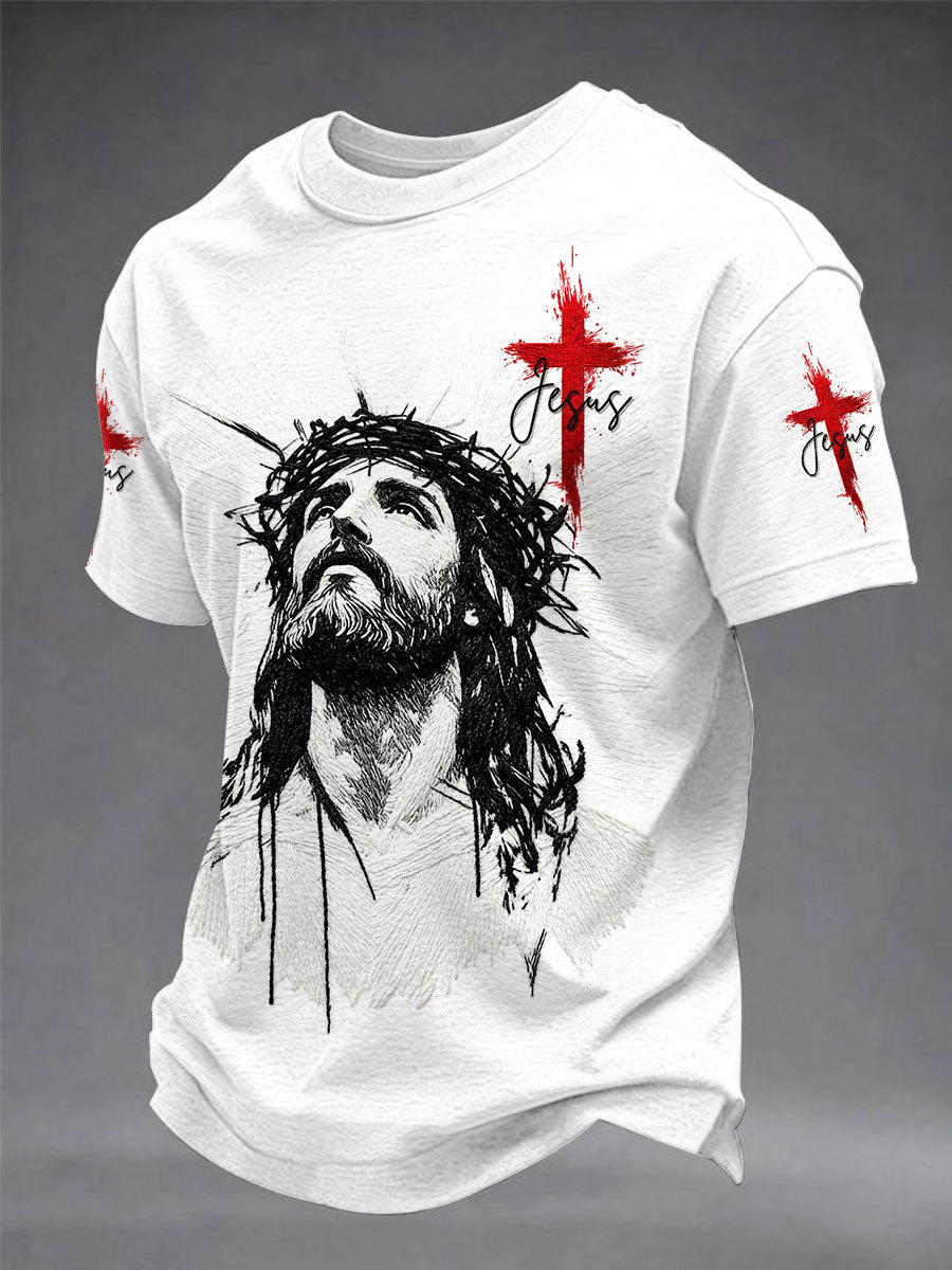 Jesus Faith Cross T-Shirt Jesus Apparel Christian Faith Clothing Religious Gifts For Dad - Otakuforge