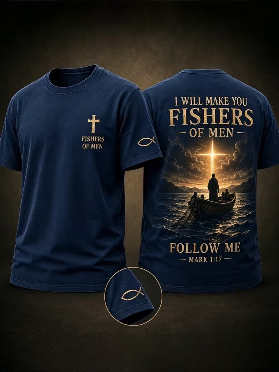 Fishers Of Men T-Shirt Bible Scriptures Shirts Unique Christian Gifts For Him - Otakuforge