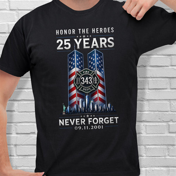 Patriot Day 25 Years T-Shirt September 11th Remembrance Memorial Merch Gift For Veterans - Otakuforge