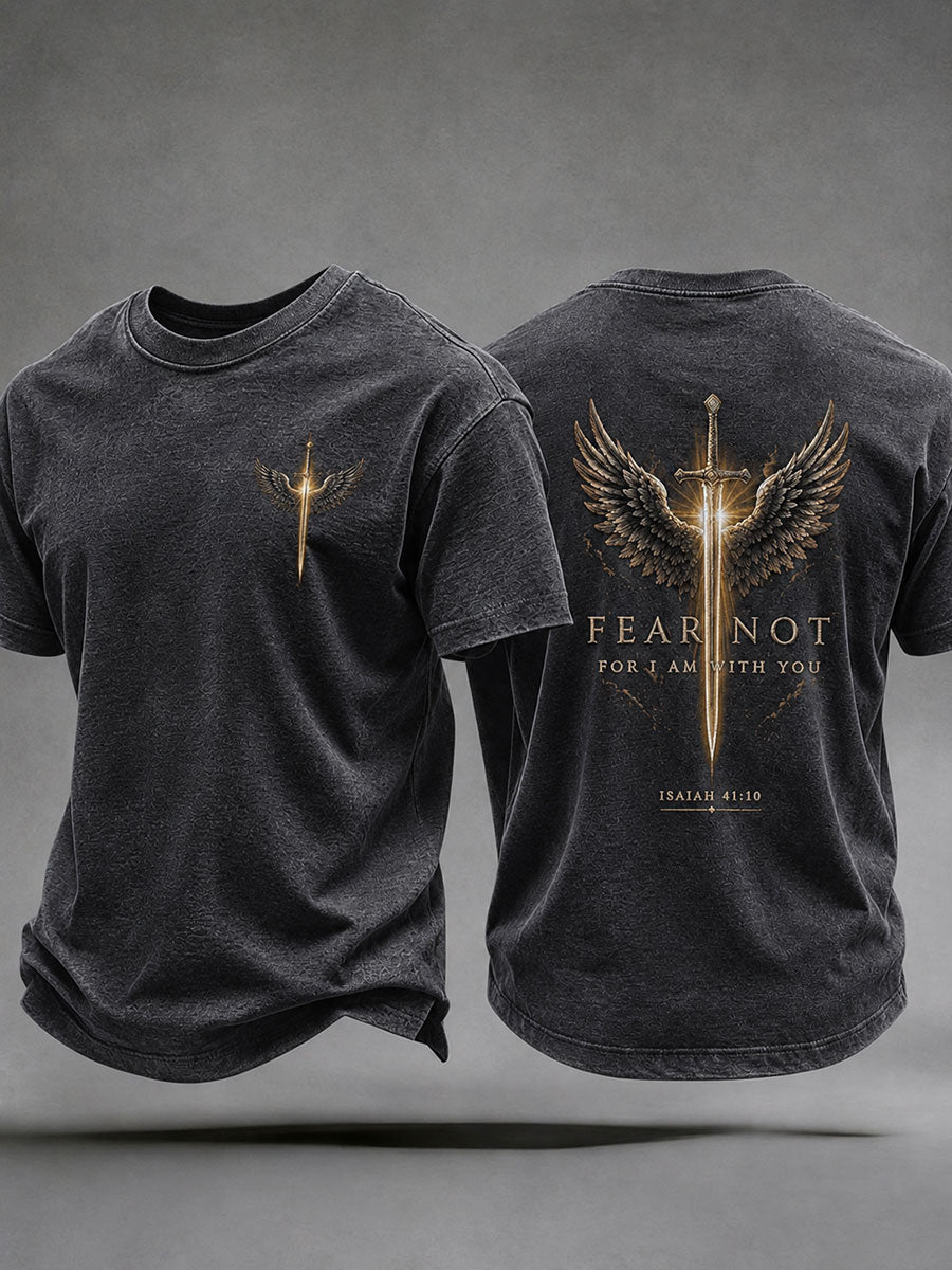 Winged Sword Christian Fear Not T-Shirt Bible Scripture Shirt Christian Gifts For Dad - Otakuforge