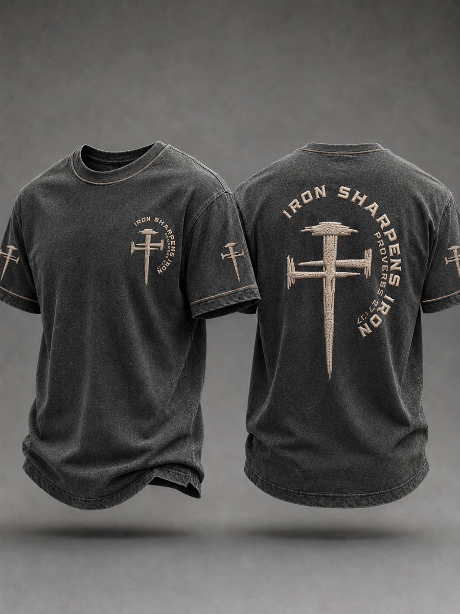 Iron Sharpens Iron T-Shirt Bible Scriptures Shirts Religious Inspired Gifts For Boyfriend - Otakuforge
