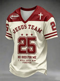 Jesus Team He Died For Me V-Neck Shirt Religious Inspired Clothing Christian Themed Gifts - Otakuforge