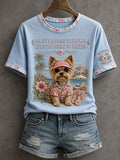 My Give A Damn Is Broken Life's Too Short To Pretend T-Shirt Floral Puppy Clothes Women Gift - Otakuforge