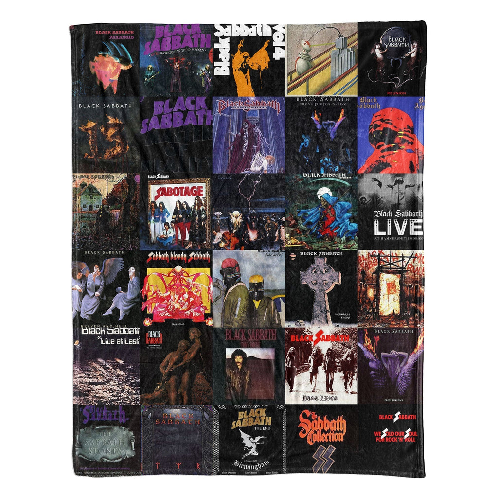 Black Sabbath Sherpa Blanket Album Cover Collage Heavy Metal Throw Blanket