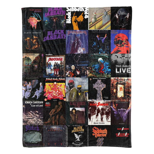 Black Sabbath Sherpa Blanket Album Cover Collage Heavy Metal Throw Blanket