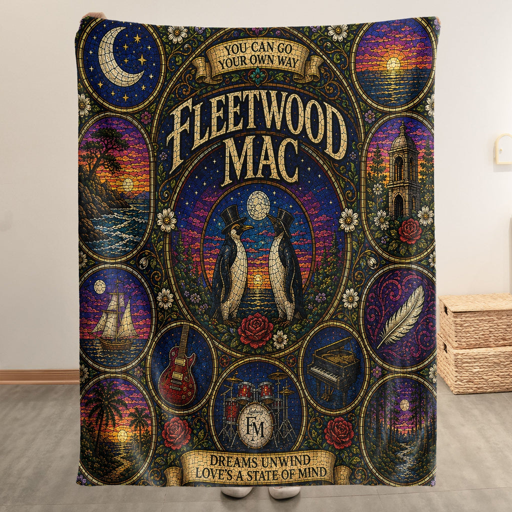 Fleetwood Mac Sherpa Blanket Dreams Stained Glass Blanket
