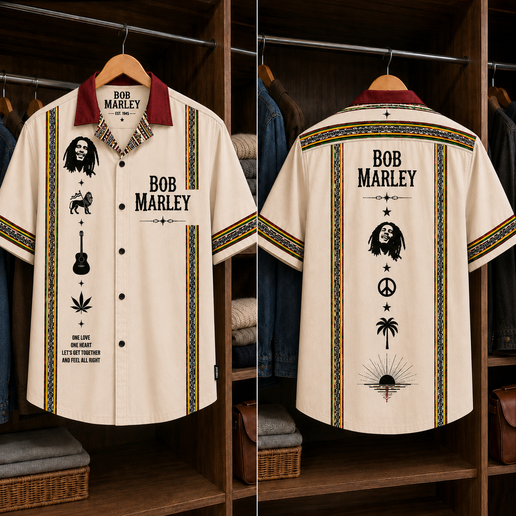 Bob Marley Luxury Design Hawaiian Shirt Reggae Inspired Hawaiian Shirt