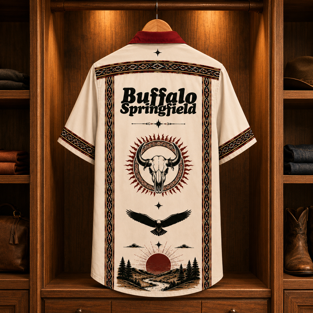 Buffalo Springfield Luxury Design Hawaiian Shirt Folk Rock Inspired Hawaiian Shirt