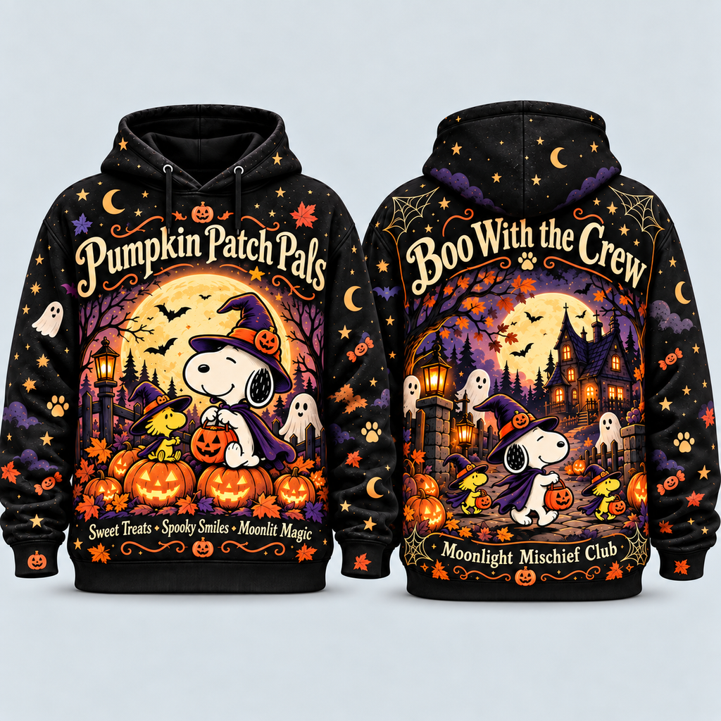 Snoopy Pumpkin Patch Pals Moonlight Mischief Halloween Hoodie NTT