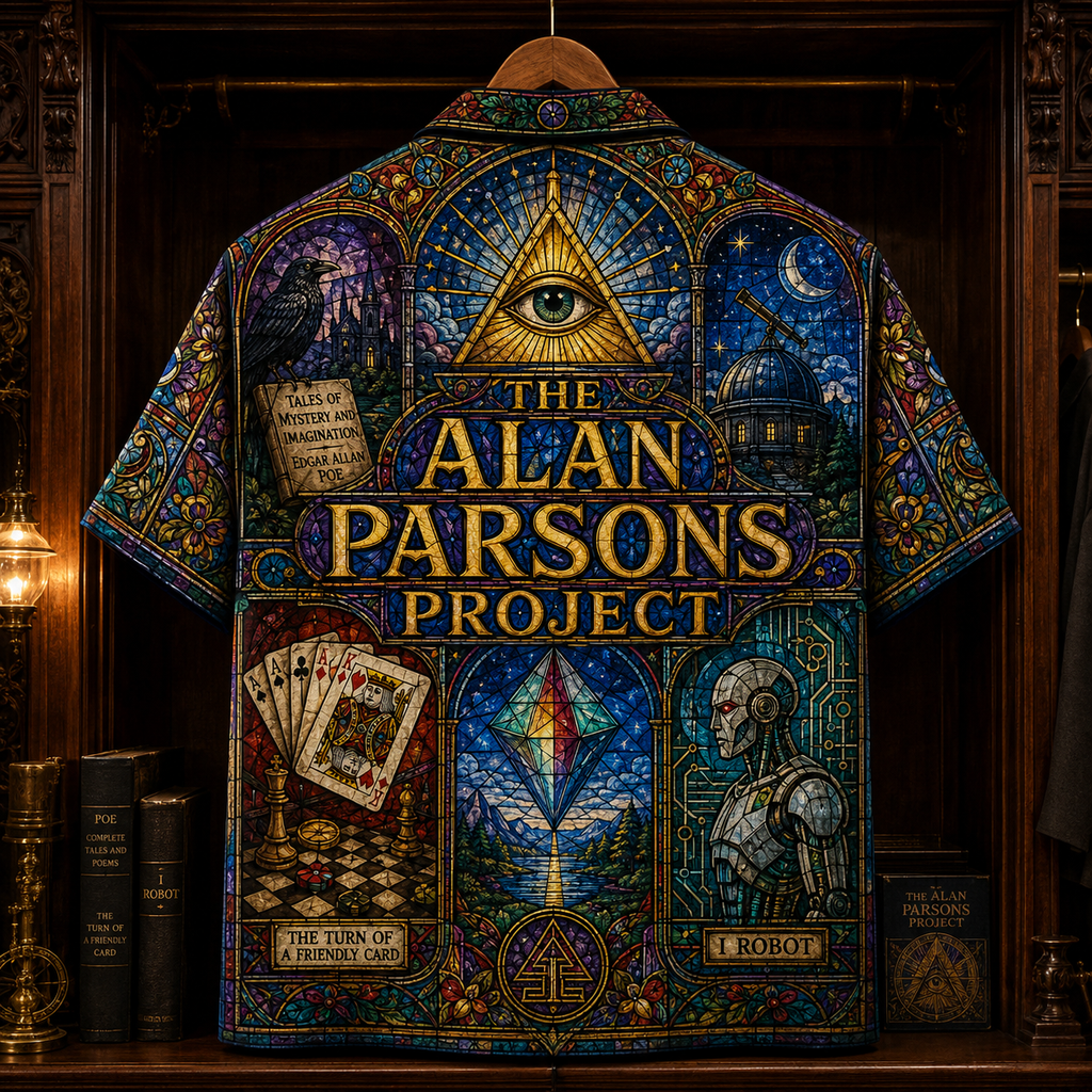 The Alan Parsons Project Hawaiian Shirt - Stained Glass Progressive Rock AOP Button-Up Shirt