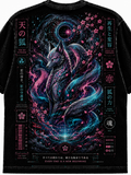 Celestial Kitsune Japanese Inspired Graphic Vintage Tee