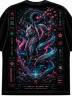 Celestial Kitsune Japanese Inspired Graphic Vintage Tee