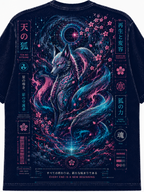 Celestial Kitsune Japanese Inspired Graphic Vintage Tee