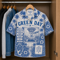 Green Day Luxury Design Hawaiian Shirt - Tropical Blue Inpsired Hawaiian