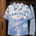 Aaliyah Tropical Hawaiian Shirt - Tropical Blue Inpsired Hawaiian Shirt