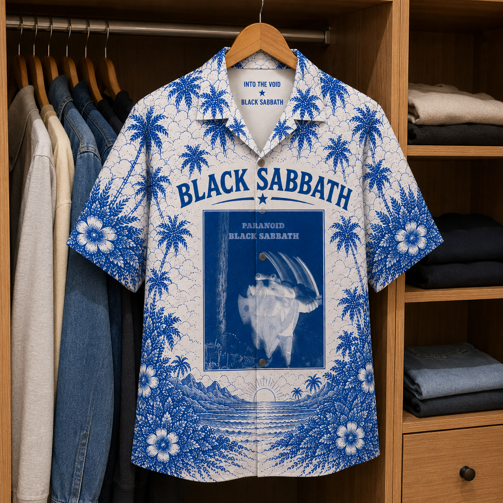 Black Sabbath Tropical Hawaiian Shirt - Tropical Inpsired Hawaiian Shirt Iconic Album Cover