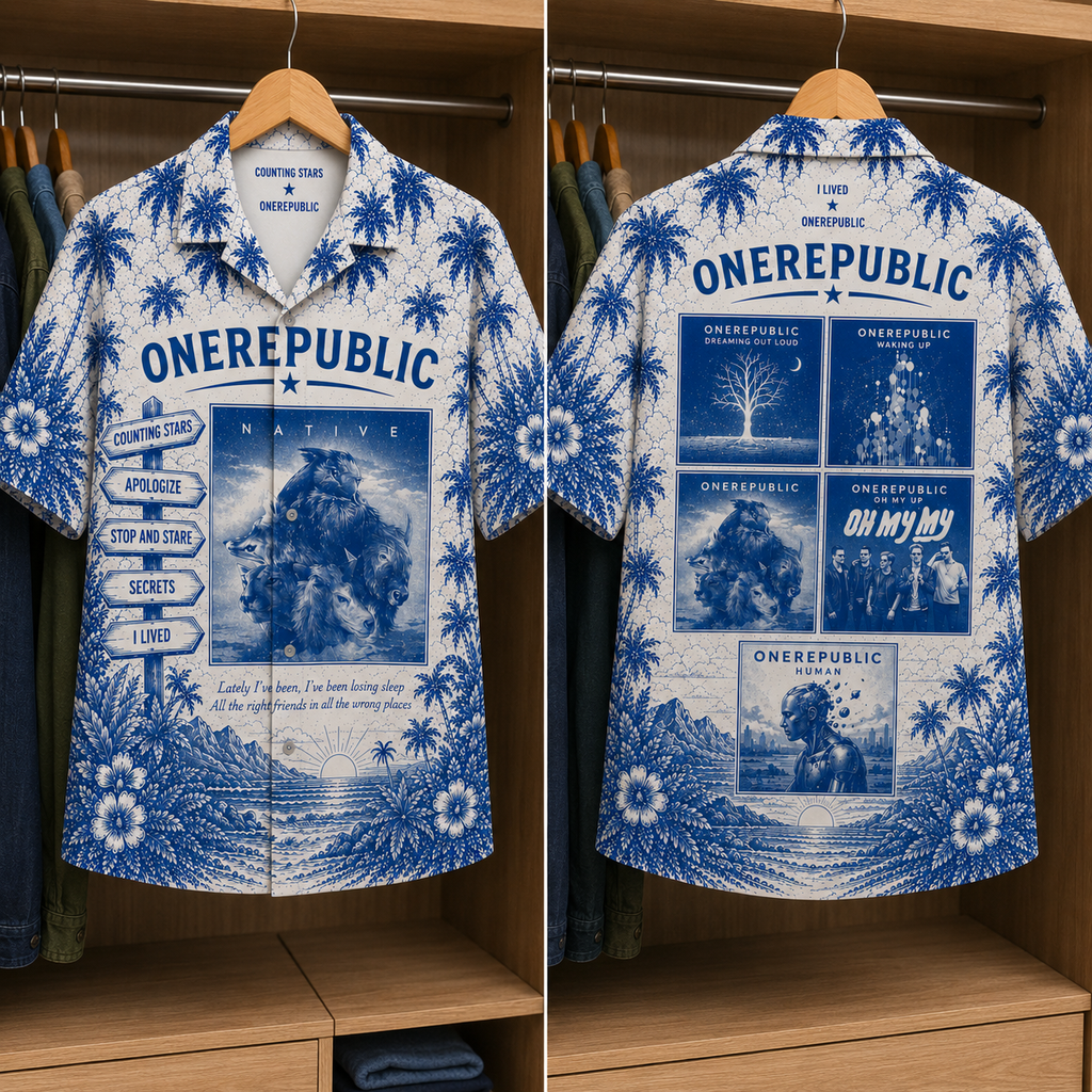 One Republic Tropical Hawaiian Shirt - Tropical Inpsired Hawaiian Shirt Iconic Album Cover