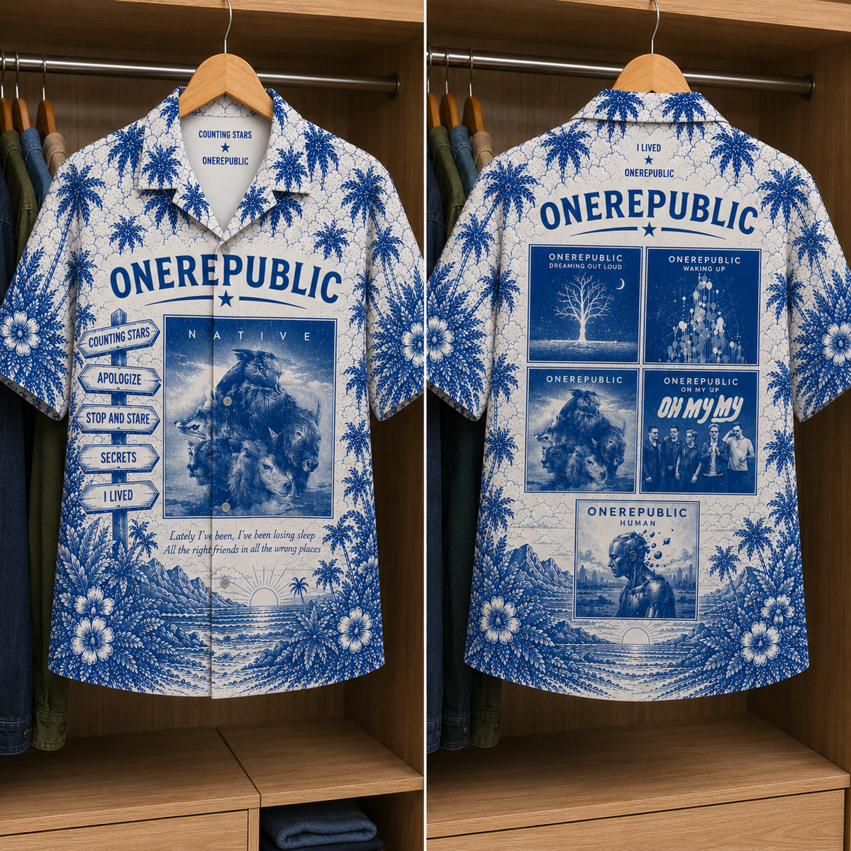 One Republic Tropical Hawaiian Shirt - Tropical Inpsired Hawaiian Shirt Iconic Album Cover