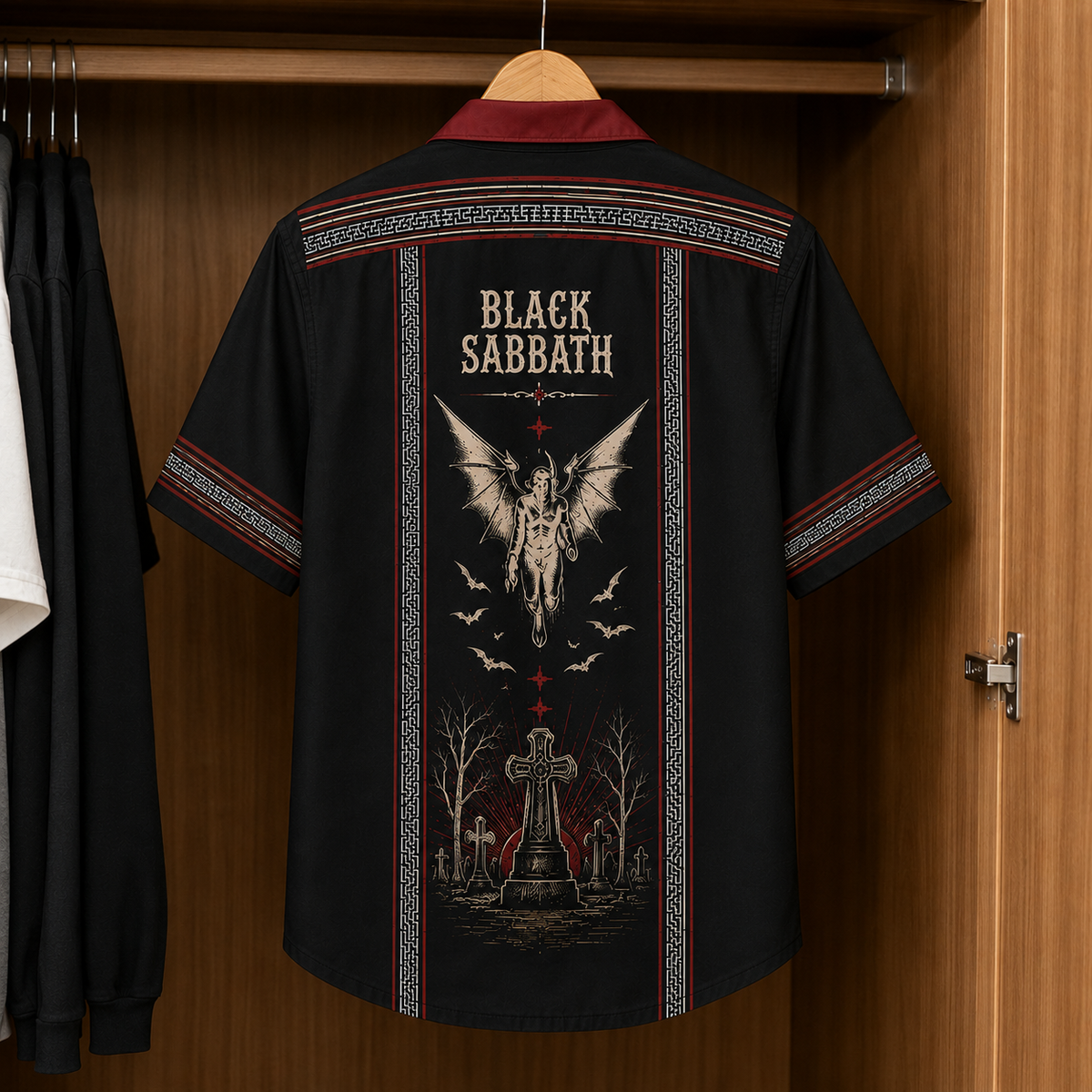 Black Sabbath Luxury Design Hawaiian Shirt - Mexican Inpsired Hawaiian Black Version