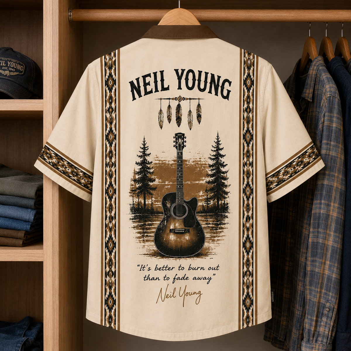Neil Young Luxury Design Hawaiian Shirt - Mexican Inpsired Hawaiian